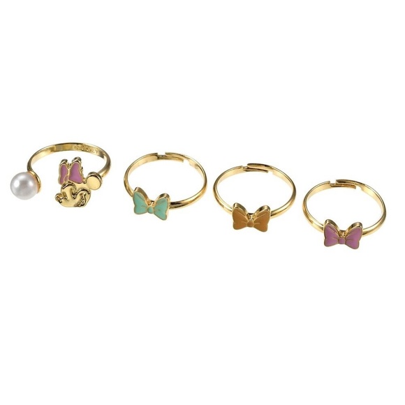 NWT NEW Disney Minnie Mouse Adjustable Bow Rings Kawaii Pastel - Picture 3 of 3